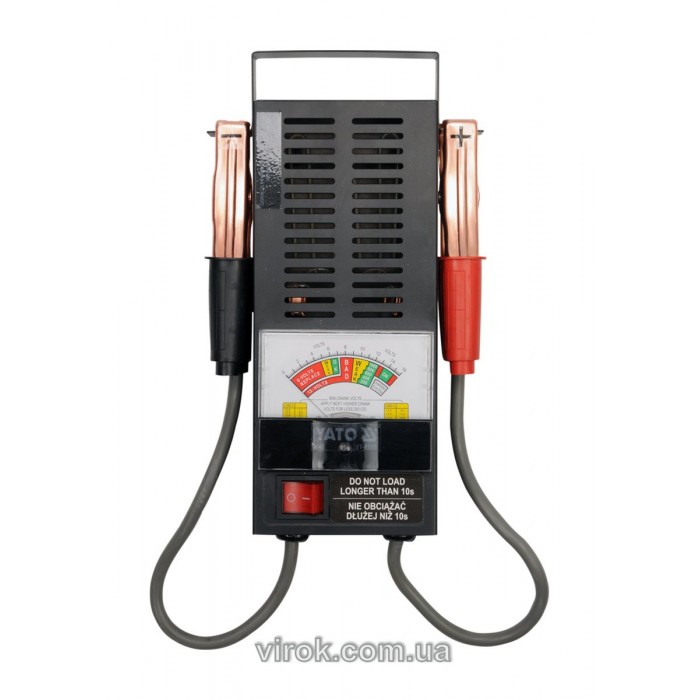 Тестер напруги акумуляторів аналоговий YATO, 6/12V [10]