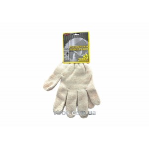 Рукавиці трикотажні VIROK білі (5 ниток; 70%- бавовна, 30%- поліестер), розм. 10