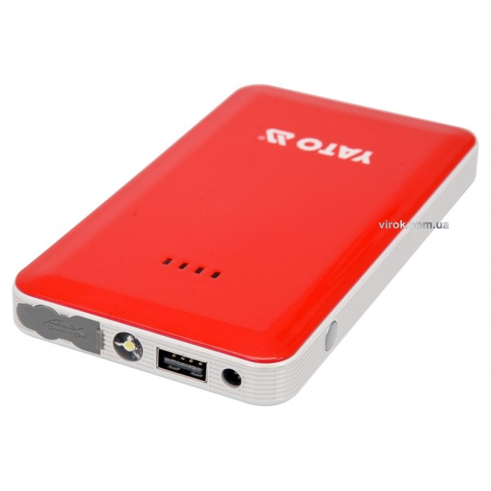 Пускова батарея Li-Pol YATO ємність 7.5 Агод, 200/400 А, живлення через USB: 5В, 2А [20]