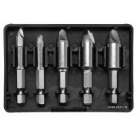 Набір екстракторів YATO : HEX 1/4", HSS 4241, для видалення зломаних гвинтів 5 шт [40]