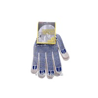 Рукавиці трикотажні VIROK білі з ПВХ крапкою (5 ниток; 70%- бавовна, 30%- поліестер), розм. 10