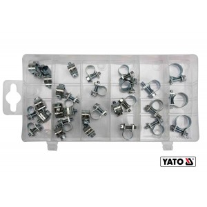 Хомути гвинтозатяжні металеві YATO : Ø= 6-16 мм, 30 шт [24/720]