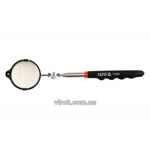 Дзеркало Ø= 54 мм оглядове YATO з підсвітлюванням на телескоп. ручці l= 265-920 мм [10/100]