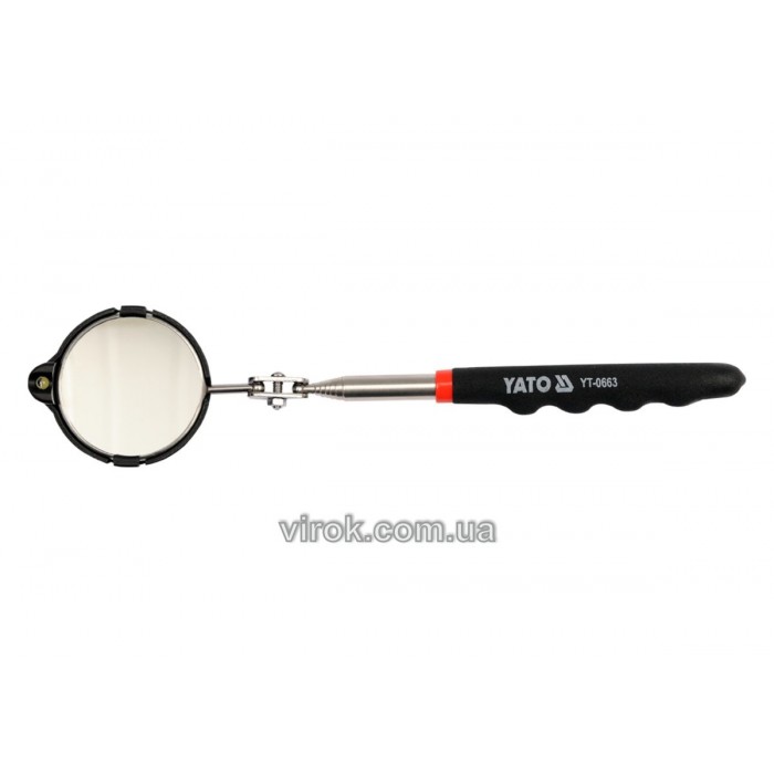 Дзеркало Ø= 54 мм оглядове YATO з підсвітлюванням на телескоп. ручці l= 265-920 мм [10/100]