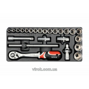 Вклад до інструментальної шафи YATO, набір насадок з квадр. 1/2" і аксесуари [4]