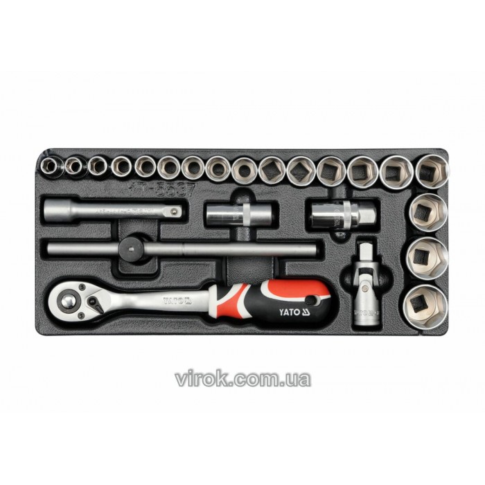 Вклад до інструментальної шафи YATO, набір насадок з квадр. 1/2" і аксесуари [4]