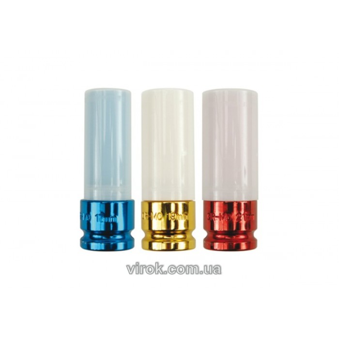 Головки YATO для алюмінієвих дисків, з квадр. 1/2", М=17;19;21мм,  [12/24]