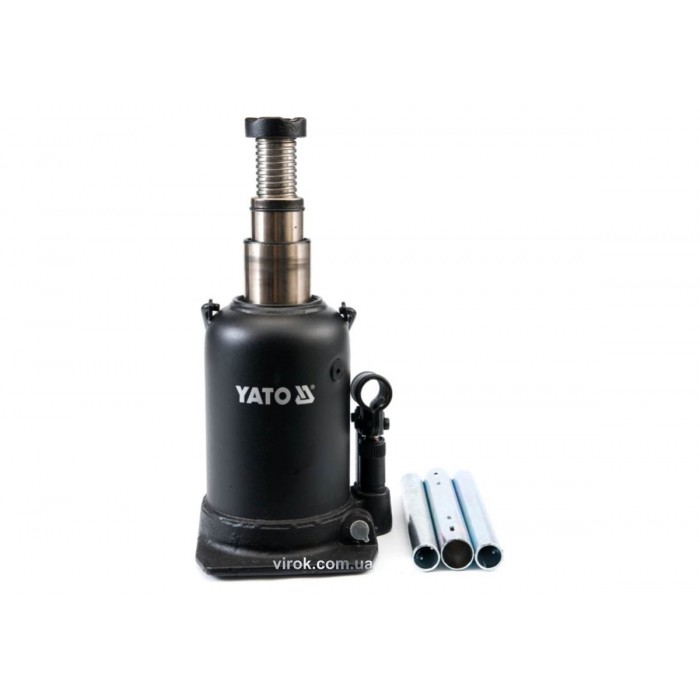 Домкрат гідравлічний стовбцевий YATO : 12 т, H = 230 - 593 мм, подвійний шток [1]