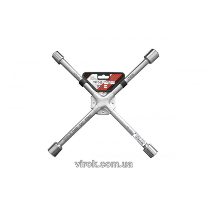 Ключ для коліс хрестоподібний YATO 17х19х21х22 мм зміцнений [10/360]