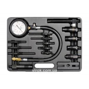 Компресометр для дизельних двигунів YATO : 7 МПа, зі спорядженням, 16 шт + кейс [5]