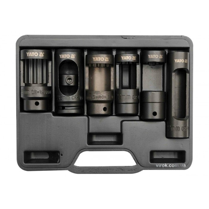 Набір насадок до форсунків в дизельний двигун YATO : квадрат- 1/2", 6 шт.[10]