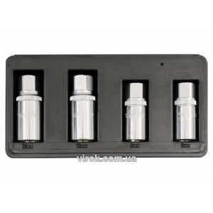 Головки для знімання штифтів YATO, з кв. 1/2, M=21мм, 6,8,10,12мм, набір 4шт. [6/24]