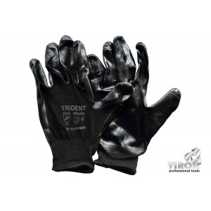 Рукавиці TRIDENT трикотажні поліестерові 13 клас, покриті нітрилом, розмір 10