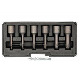 Набір екстракторів YATO : квадрат 3/8". Ø= 2-10 мм, для гвинтів 8660 HRC 49-52. 6 Од. [50]
