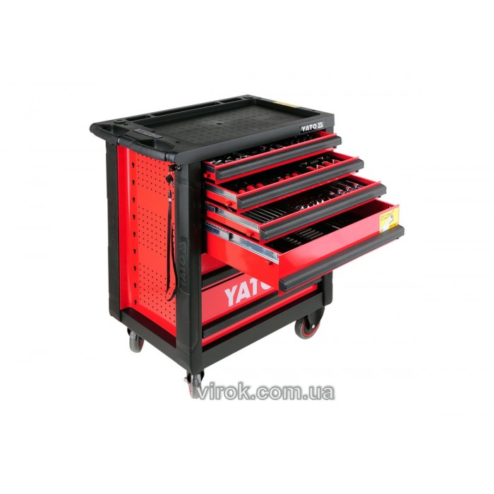 Шафа з інструментами YATO, на колесах, 6 шуфляд, 958x766x465 мм, набір 177 шт. [1]