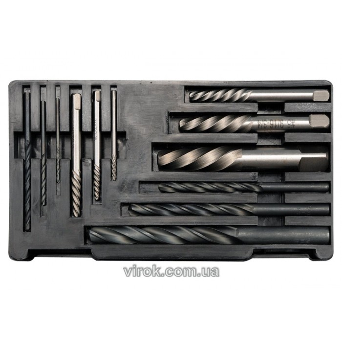 Набір екстракторів YATO 12 Од. з свердлами. M3-M24, Ø1,4-15мм, для зломаних гвинтів [40]