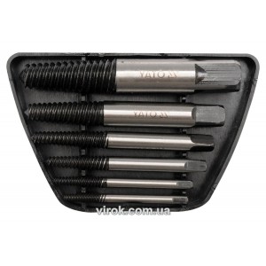 Набір екстракторів YATO : М3-М25 мм, N°1-6. для зломаних гвинтів. 6 Oд. [12/48]