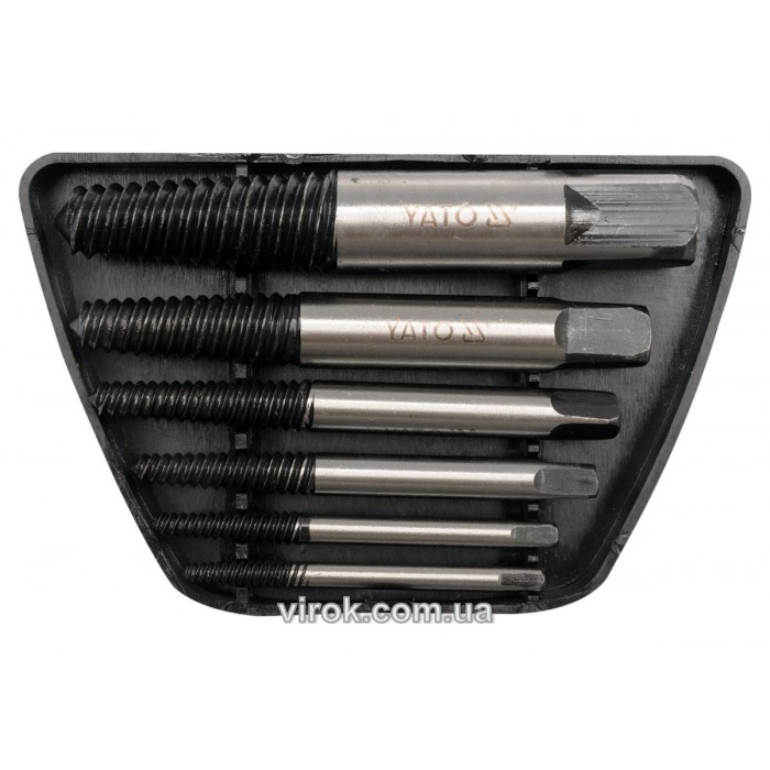 Набір екстракторів YATO : М3-М25 мм, N°1-6. для зломаних гвинтів. 6 Oд. [12/48]