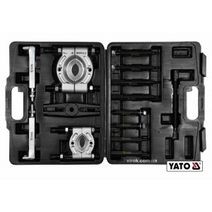 Знімач універсальний і 2 розділювачі YATO : діапаз.- 35-130 мм, до Ø≤ 60 і 75 мм, 14 шт + кейс [2]
