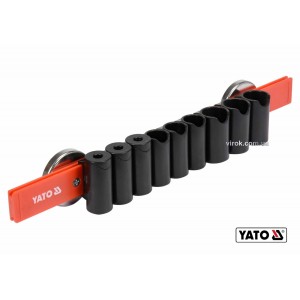Рейка пластикова з магнітним кріпленням для 9 інструментів YATO : 350 х 50 х 40 мм [6/24]