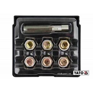 Набір для ремонту оливних пробок YATO : з алюмінієвими прокладками, різьба- М13 х 1.5, 6 шт [10/40]