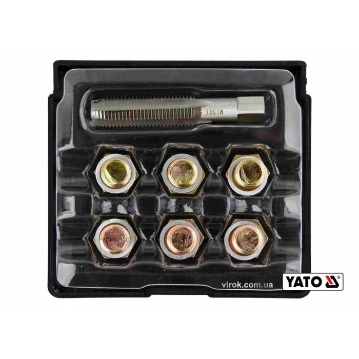 Набір для ремонту оливних пробок YATO : з алюмінієвими прокладками, різьба- М13 х 1.5, 6 шт [10/40]