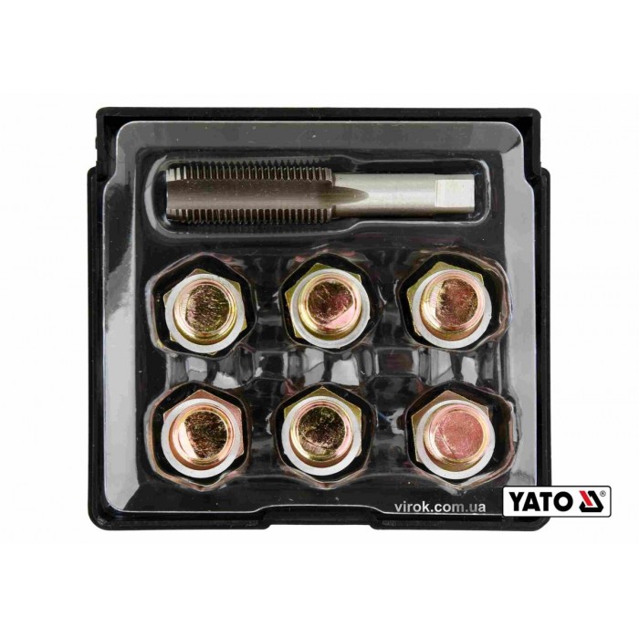 Набір для ремонту оливних пробок YATO : з алюмінієвими прокладками, різьба- М15 х 1.5, 6 шт [10/40]
