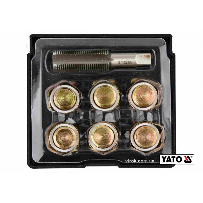 Набір для ремонту оливних пробок YATO : з алюмінієвими прокладками, різьба- М17 х 1.5, 6 шт [10/40]