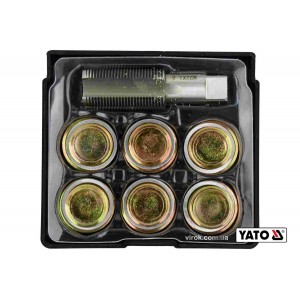Набір для ремонту оливних пробок YATO : з алюмінієвими прокладками, різьба- М22 х 1.5, 6 шт [10/40]