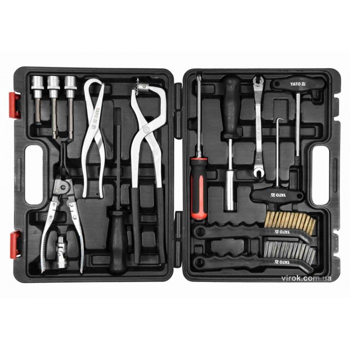 Набір інструменів для обслуговування гальмівної системи авто YATO : 1/2", 3/8", CrV, 15 шт. [4]