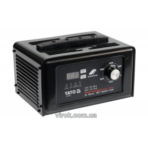 Пуско-зарядний пристрій YATO: акумулятор 12/24В, 50-600 Агод, V= 230 В,10/30А(12В),7,5/15 А(24В) DW
