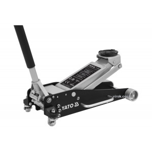 Домкрат гідравлічний підкатний алюмінієвий низькопрофільний легкий YATO : 2.5 т, H= 100 - 465 мм [1]