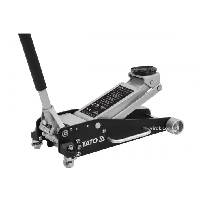Домкрат гідравлічний підкатний алюмінієвий низькопрофільний легкий YATO : 2.5 т, H= 100 - 465 мм [1]