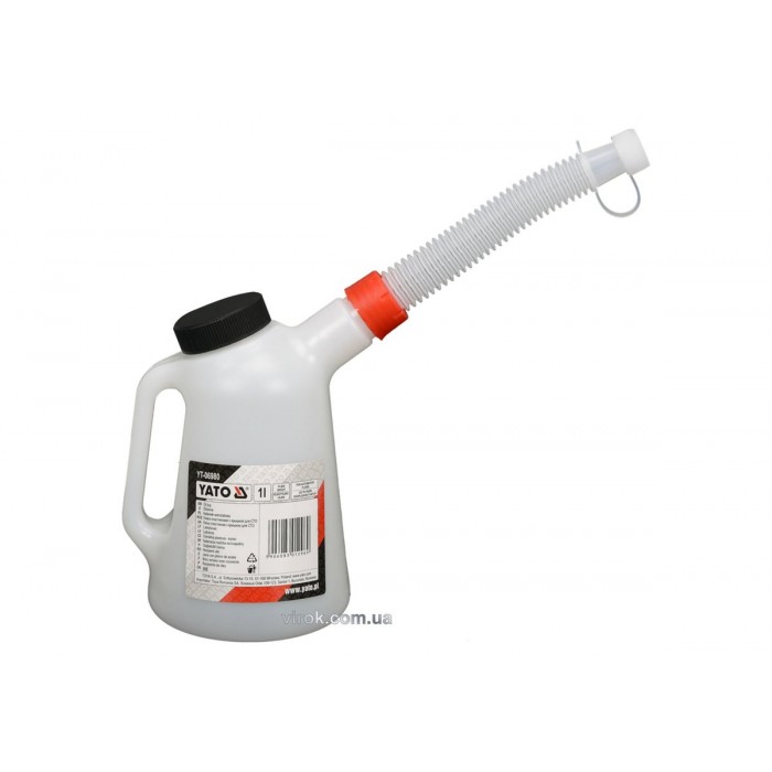 Лійка пластикова для СТО YATO : з кришкою, V= 1 л [48]
