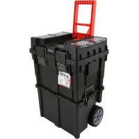 Ящик для інструментів 2 секції з органайзером YATO на 2-х колесах, 495х350х710 мм, з пластика [1]