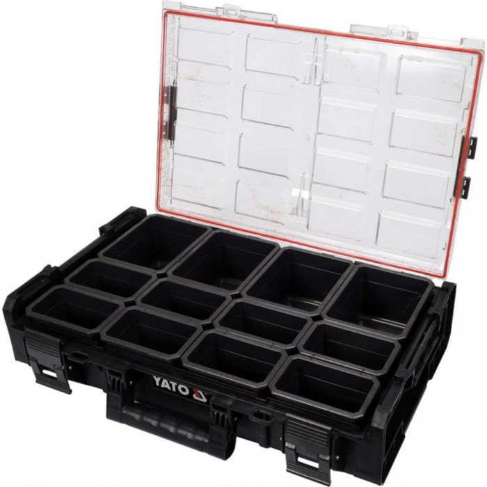 Органайзер з 12 знімними комірками YATO, 585x387x131 мм, пластиковий корпус [1]