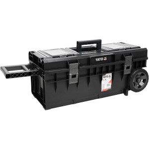 Ящик для інструментів YATO, з 2 органайзерами, 793х385х322 мм, на 2 колесах, пластиковий корпус [1]