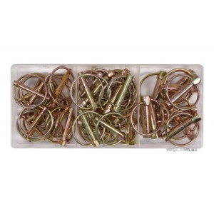 Шплінти l= 36 - 45 мм з кільцями Ø= 4,5 - 11 мм YATO; наб. 50 елем. [6/12/288]