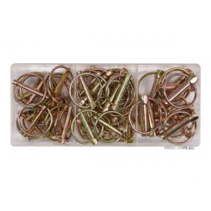 Шплінти l= 36 - 45 мм з кільцями Ø= 4,5 - 11 мм YATO; наб. 50 елем. [6/12/288]