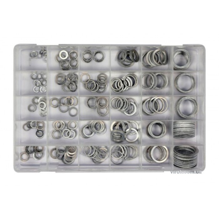 Шайби алюмінієві YATO, Ø= 5/9 - 28/36 мм, наб. 300 шт [5/20]