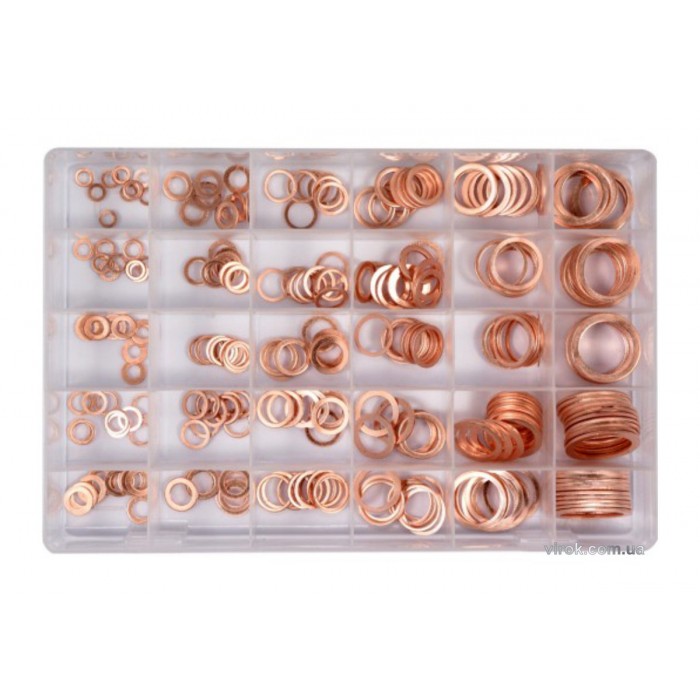 Шайби мідні YATO, Ø= 5/9 - 28/36 мм, наб. 300 шт [5/20/320]