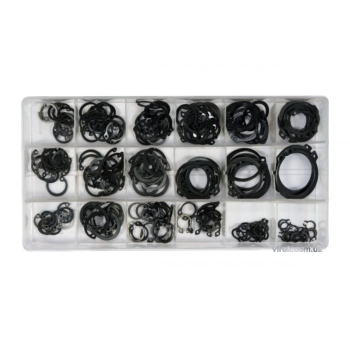 Стопорні кільця зовнішні і внутрішні YATO; Ø= 6- 20 мм, наб. 225 шт. [5/20]