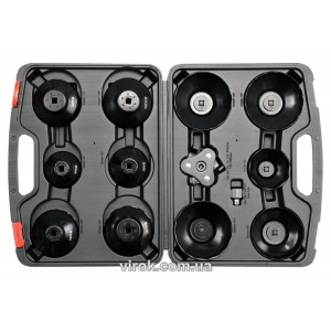 Торцеві головки до оливних фільтрів двигуна М 65 - 120 мм з квадр. 3/8" і 1/2"; компл. 13 шт. [5]