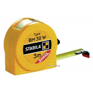Рулетка STABILA Type BM30 W : L= 3 м x 16 мм, пласт. корпус з сталевою стрічкою