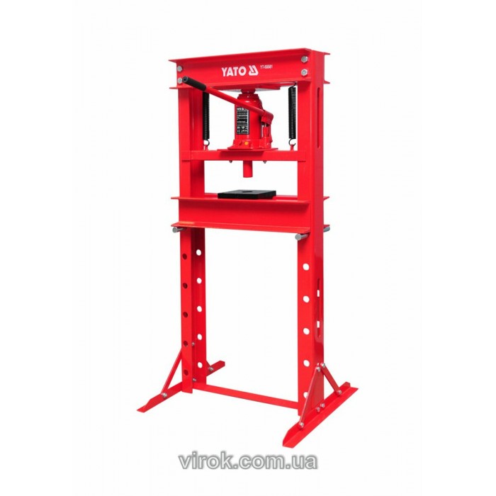 Прес гідравлічний рамний YATO; навантаж.- 20 т, роб. зона- 0-695 мм, ширина рами- 490 мм [1]