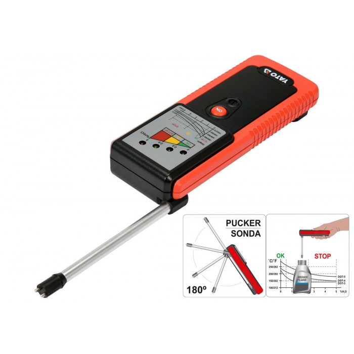 Тестер гальмівної рідини YATO з 4 діодними індикаторами і звуковим сигналом [28]