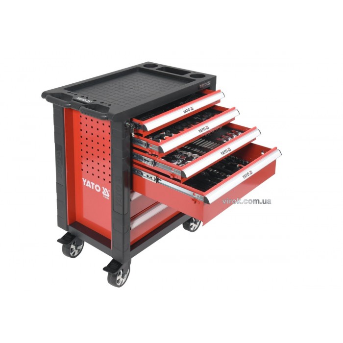 Шафа з інструментами YATO, на колесах, 6 шуфляд, 975x765x465 мм, набір 177 шт. [1]