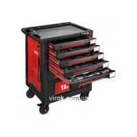 Шафа з інструментами 165 елем., 13 лотків YATO на 4 колесах; 7 шуфляд; 95,8х 76,6х 46,5 см [1]
