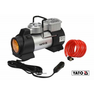 Компресор автомобільний YATO: 12 В, 180 Вт, тиск- 1MПа, 40л/хв, шланг- 1м, кабель- 3м +ліхтар LED[8]