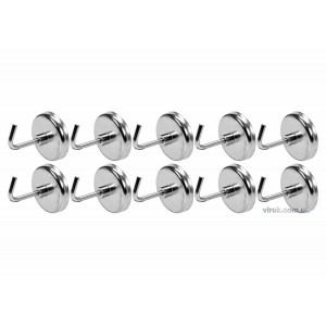 Гачки магнітні YATO з основою Ø= 35 мм, стержні l= 30 мм, 10 шт. [12/48]